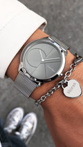  Shop Authentic Calvin Klein Minimal Black Dial Silver Mesh Bracelet Watch for Men - K3M21123 - Luxxuri