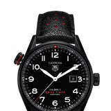  Shop Authentic Tag Heuer Carrera Calibre 5 Drive Timer Black Dial Black Leather Strap Watch for Men - WAR2A80.FC6337 - Luxxuri