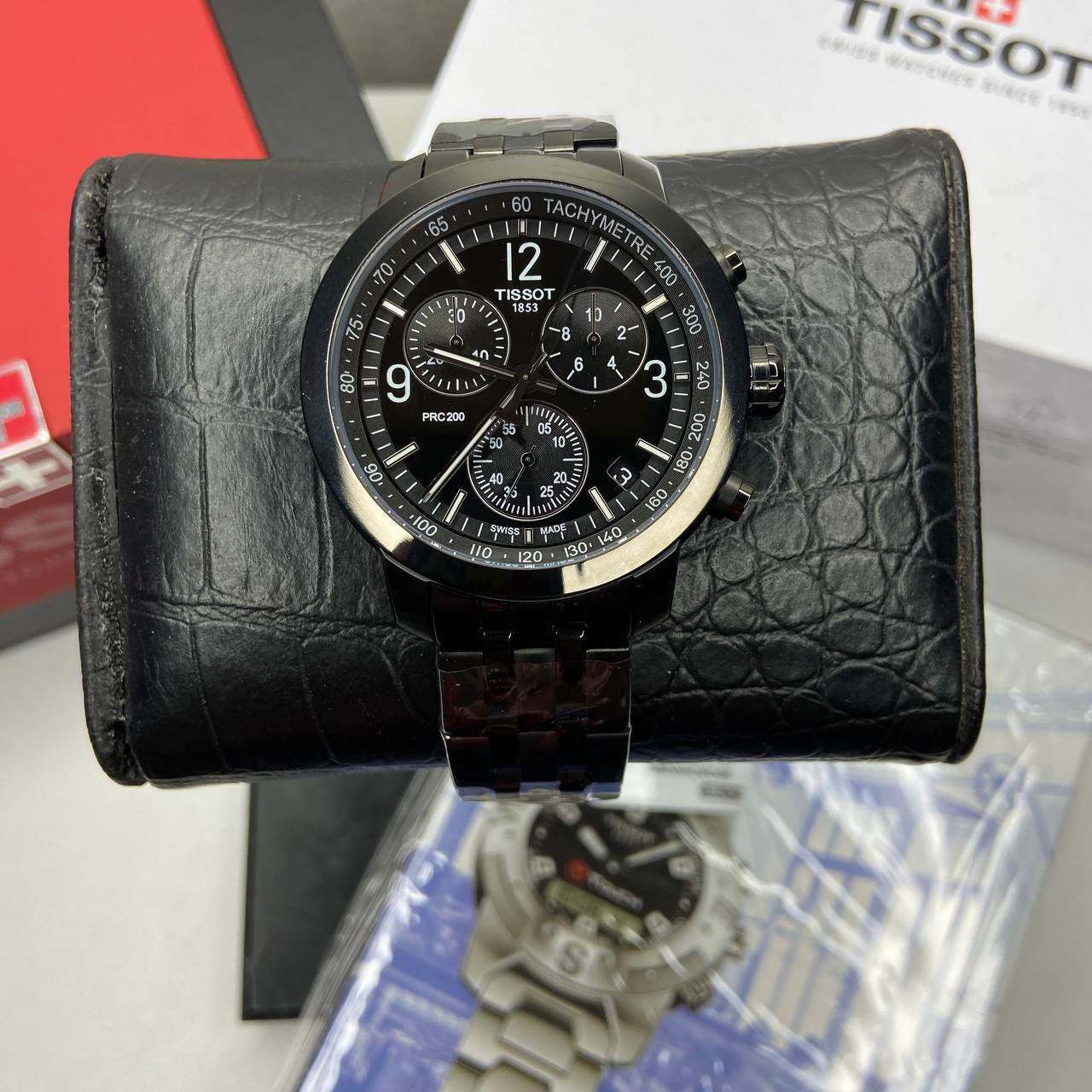 Shop Authentic Tissot PRC 200 Chronograph Black Dial Black Steel Strap Watch For Men - T114.417.33.057.00 - Luxxuri