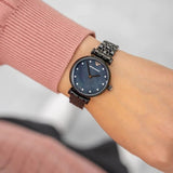  Shop Authentic Emporio Armani Gianni T-Bar Quartz Black Mother of Pearl Dial Black Steel Strap Watch For Women - AR11268 - Luxxuri