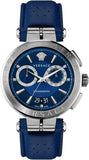  Shop Authentic Versace Aion Chronograph Blue Dial Blue Leather Strap Watch for Men - VE1D01220 - Luxxuri