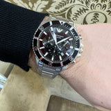  Shop Authentic Emporio Armani Diver Chronograph Quartz Black Dial Silver Steel Strap Watch For Men - AR11360 - Luxxuri