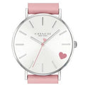 Coach Perry Silver Dial Pink Leather Strap Watch for Women - 14503516