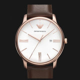  Shop Authentic Emporio Armani Minimalist Quartz White Dial Brown Leather Strap Watch For Men - AR11572 - Luxxuri