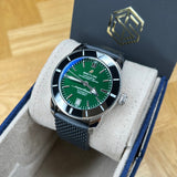  Shop Authentic Breitling Superocean Heritage B20 Automatic 42 Green Dial Black Mesh Bracelet Watch for Women - AB2010121L1S1 - Luxxuri