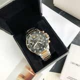  Shop Authentic Emporio Armani Diver Chronograph Green Dial Two Tone Steel Strap Watch For Men - AR11361 - Luxxuri