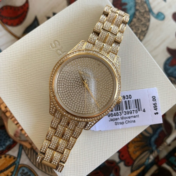  Shop Authentic Michael Kors Lauryn Crystals Gold Dial Gold Steel Strap Watch For Women - MK3930 - Luxxuri