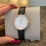  Shop Authentic Michael Kors Pyper Three Hand White Dial Black Leather Strap Watch For Women - MK2835 - Luxxuri