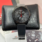  Shop Authentic Tissot T Classic PR 100 Chronograph Black Dial Black Mesh Bracelet Watch For Men - T101.417.33.051.00 - Luxxuri