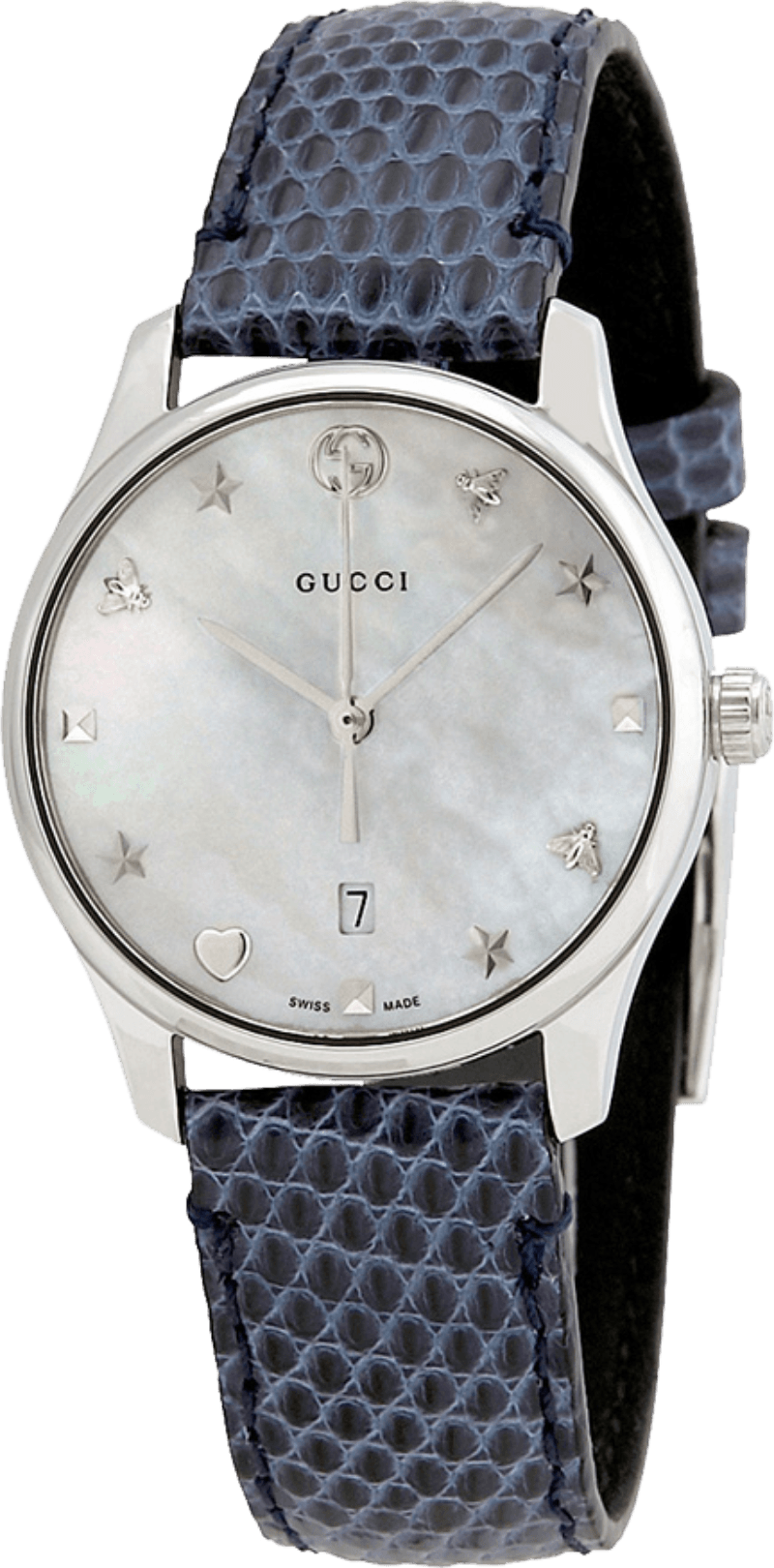  Shop Authentic Gucci G-Timeless Signature Mother of Pearl Star Dial Blue Watch For Women - YA126588 - Luxxuri