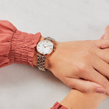  Shop Authentic Emporio Armani T Bar Gianni Classic Mother Of Pearl Dial Two Tone Steel Strap Watch For Women - AR1683 - Luxxuri