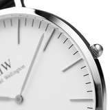  Shop Authentic Daniel Wellington Classic Sheffield White Dial Black Leather Strap Watch For Men - DW00100020 - Luxxuri