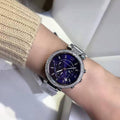  Shop Authentic Michael Kors Parker Chronograph Blue Dial Silver Steel Strap Watch for Women - MK6117 - Luxxuri