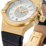  Shop Authentic Maserati Potenza Diamonds Silver Dial Black Leather Strap Watch For Women - R8851108505 - Luxxuri