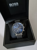  Shop Authentic Hugo Boss Navigator Chronograph Blue Dial Silver Steel Strap Watch for Men - 1513498 - Luxxuri