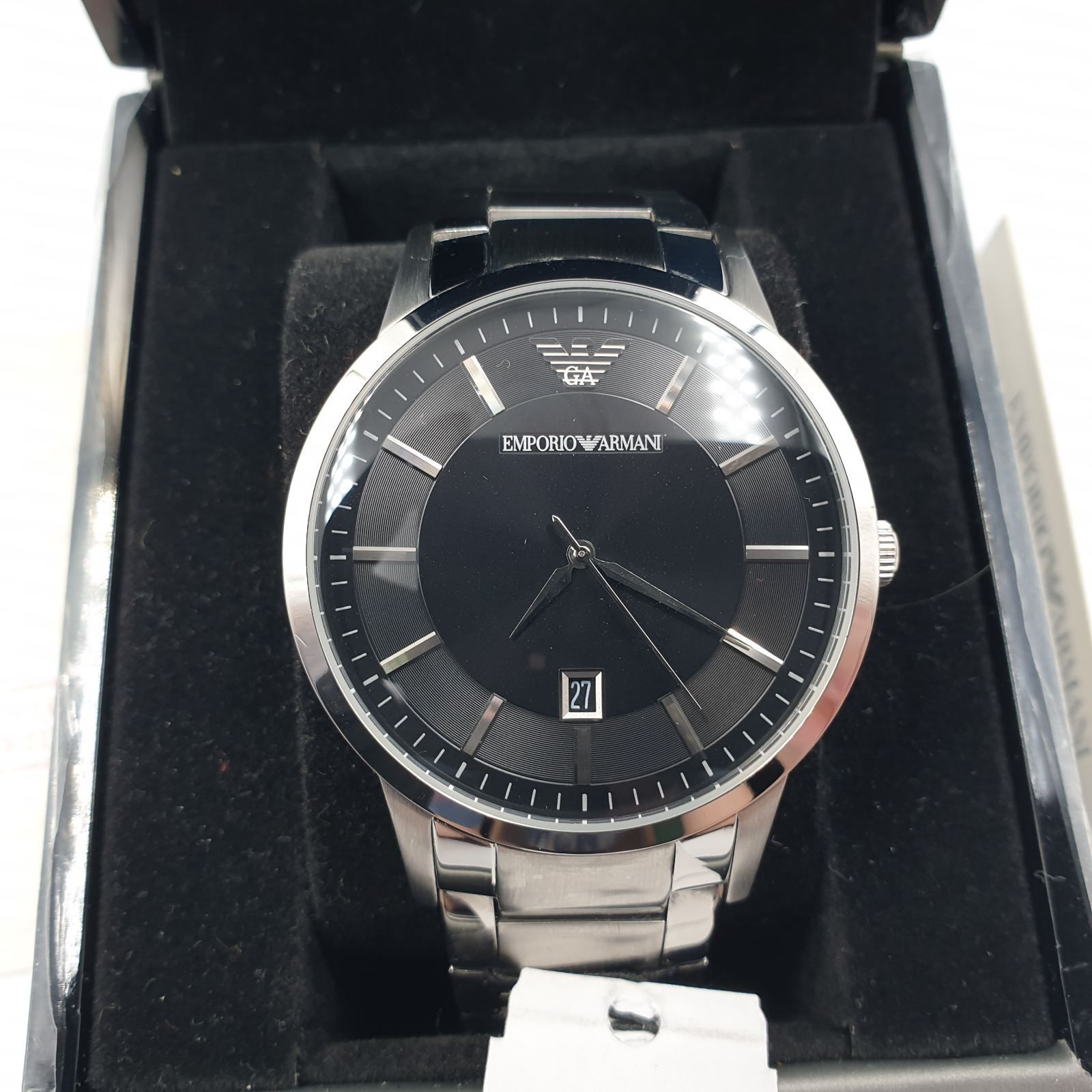  Shop Authentic Emporio Armani Sportivo Black Dial Silver Stainless Steel Watch For Men - AR2457 - Luxxuri