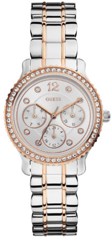  Shop Authentic Guess Enchanting Diamonds Silver Dial Two Tone Steel Strap Watch for Women - W0305L3 - Luxxuri