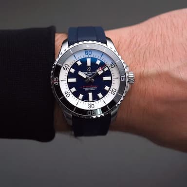  Shop Authentic Breitling Superocean Automatic 44 Blue Dial Blue Rubber Strap Watch for Men - A17376211C1S1 - Luxxuri
