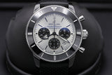  Shop Authentic Breitling Superocean Heritage B01 Chronograph 44 Silver Dial Black Mesh Bracelet Watch for Men - AB0162121G1S1 - Luxxuri