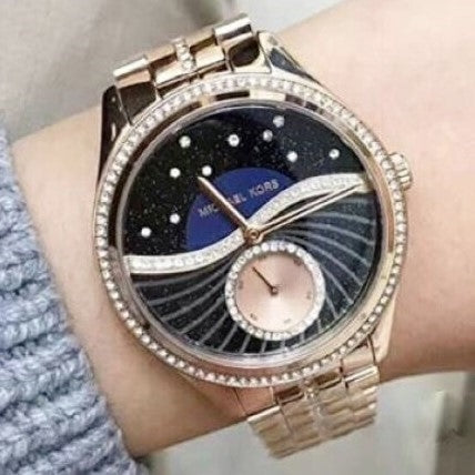  Shop Authentic Michael Kors Lauryn Blue Dial Rose Gold Steel Strap Watch for Women - MK3723 - Luxxuri