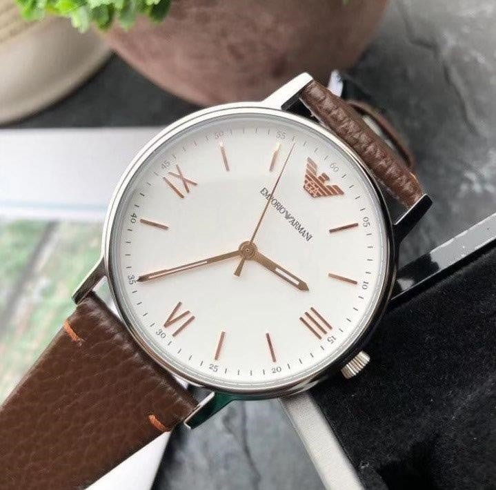  Shop Authentic Emporio Armani Herren White Dial Brown Leather Strap Watch For Men - AR11103 - Luxxuri