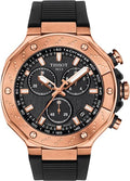 Tissot T Race Chronograph Black Dial Black Rubber Strap Watch For Men - T141.417.37.051.00
