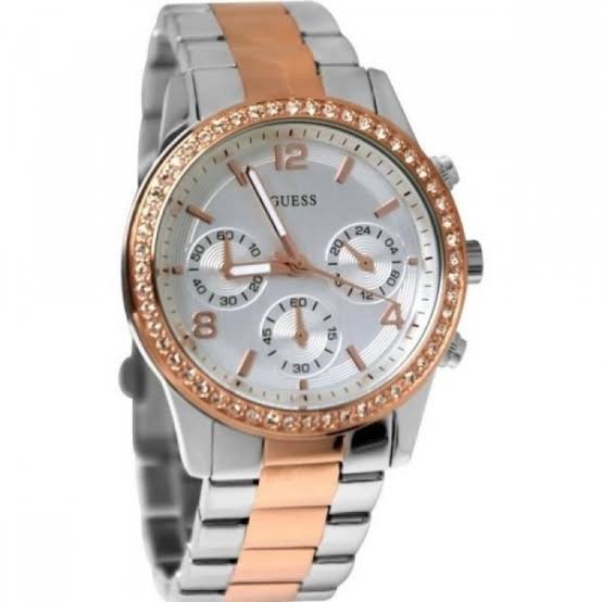  Shop Authentic Guess Mini Spectrum Quartz Silver Dial Two Tone Steel Strap Watch For Women - W0122L1 - Luxxuri