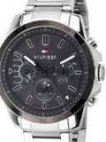  Shop Authentic Tommy Hilfiger Iconic Quartz Black Dial Silver Steel Strap Watch for Men - 1791564 - Luxxuri