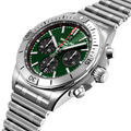  Shop Authentic Breitling Chronomat B01 42mm Green Dial Silver Steel Strap Watch for Men - AB01343A1L1A1 - Luxxuri