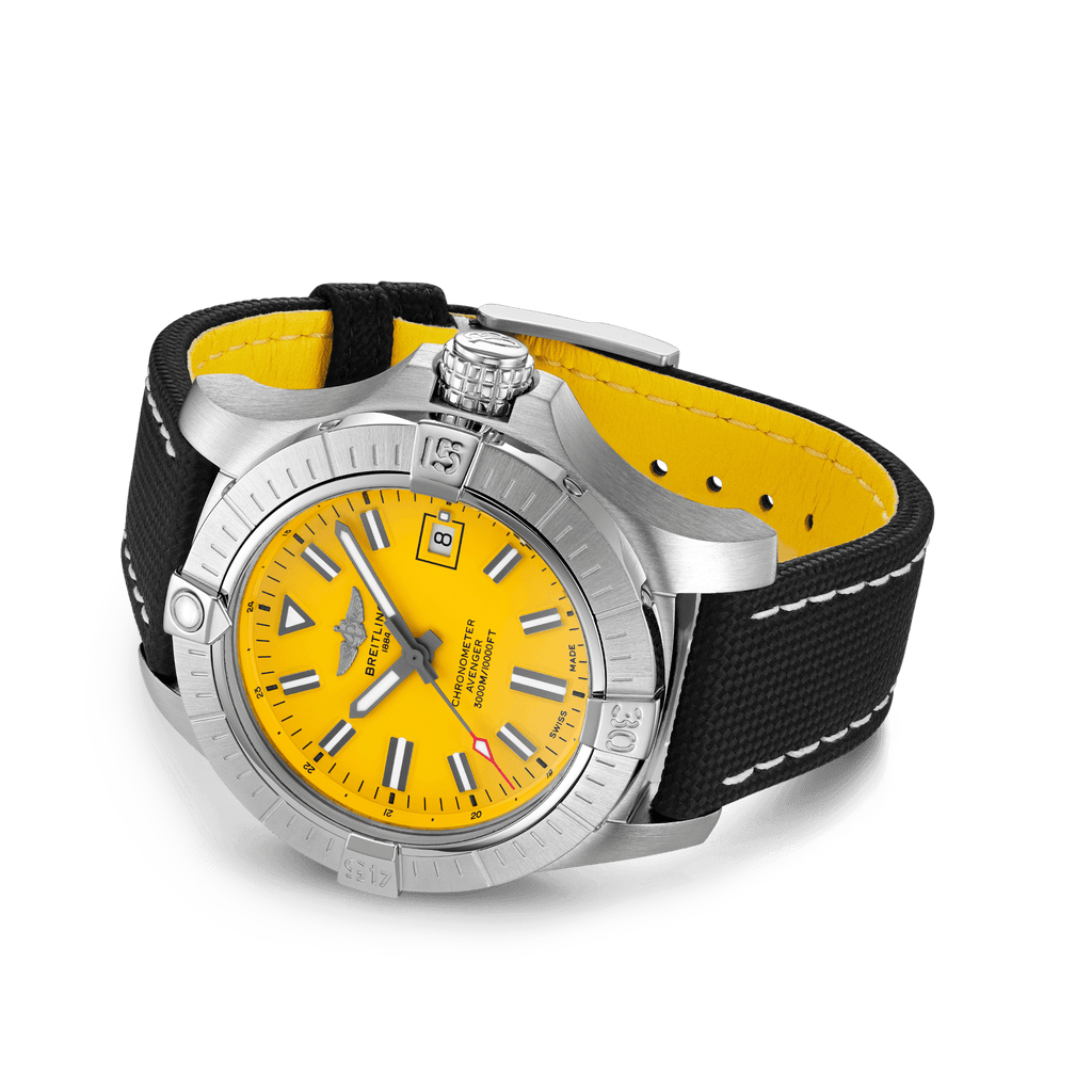  Shop Authentic Breitling Avenger Automatic 45 Seawolf Yellow Dial Black Nylon Strap Watch for Men - A17319101I1X1 - Luxxuri