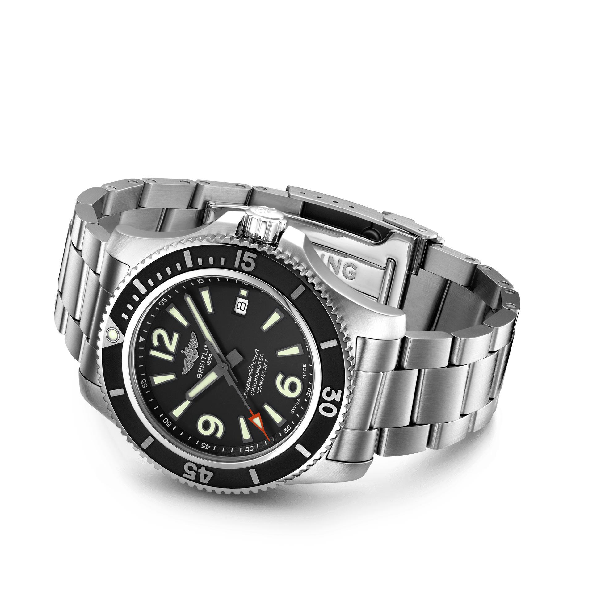  Shop Authentic Breitling Superocean Automatic 44mm Black Dial Silver Steel Strap Watch for Men - A17367D71B1A1 - Luxxuri