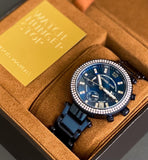  Shop Authentic Michael Kors Parker Chronograph Blue Dial Blue Steel Strap Watch For Women - MK6418 - Luxxuri