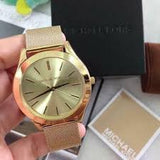  Shop Authentic Michael Kors Slim Runway Champagne Dial Gold Mesh Bracelet Watch for Women - MK3282 - Luxxuri