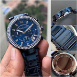  Shop Authentic Michael Kors Parker Chronograph Blue Dial Blue Steel Strap Watch For Women - MK6418 - Luxxuri