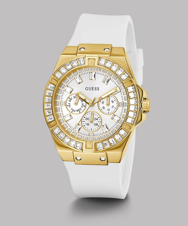 Shop Authentic Guess Venus Diamonds White Dial White Rubber Strap Watch for Women - GW0118L5 - Luxxuri