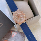  Shop Authentic Guess Moonlight Diamonds White Dial Blue Rubber Strap Watch for Women - GW0257L3 - Luxxuri
