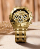  Shop Authentic Guess Continental Gold Dial Gold Steel Strap Watch For Men - GW0260G4 - Luxxuri