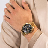  Shop Authentic Guess Atlas Chronograph Black Dial Gold Steel Strap Watch for Men - W0668G8 - Luxxuri