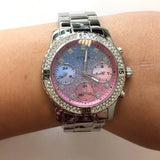  Shop Authentic Guess Confetti Multicolored Dial Silver Steel Strap Watch For Women - W0774L1 - Luxxuri