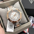  Shop Authentic Guess Vista Analog Diamonds Silver Dial Two Tone Steel Strap Watch for Women - W0024L1 - Luxxuri