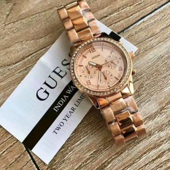  Shop Authentic Guess Mini Spectrum Quartz Rose Gold Dial Rose Gold Steel Strap Watch For Women - W0122L3 - Luxxuri