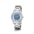  Shop Authentic Guess Glitter Burst Diamonds Blue Dial Silver Steel Strap Watch for Women - GW0405L1 - Luxxuri