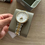  Shop Authentic Fossil Jacqueline Analog Moonphase Mother of Pearl White Dial Two Tone Steel Strap Watch for Women - ES5166 - Luxxuri