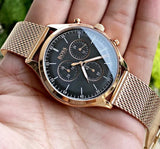  Shop Authentic Hugo Boss Companion Quartz Black Dial Rose Gold Mesh Bracelet Watch For Men - HB1513548 - Luxxuri