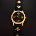  Shop Authentic Gucci G Timeless Bee Motif Black Dial Black Leather Strap Watch For Women - YA1264055 - Luxxuri
