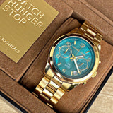  Shop Authentic Michael Kors Runway Hunger Stop100 Series Blue Dial Gold Steel Strap Watch for Women - MK5815 - Luxxuri
