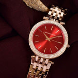  Shop Authentic Michael Kors Darci Red DIal Rose Gold Stainless Steel Strap Watch for Women - MK3378 - Luxxuri