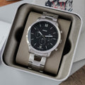  Shop Authentic Fossil Neutra Chronograph Black Dial Silver Steel Strap Watch for Men - FS5384 - Luxxuri