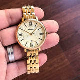  Shop Authentic Fossil Jacqueline White Dial Gold Steel Strap Watch for Women - ES3434 - Luxxuri