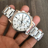  Shop Authentic Burberry The City White Dial Silver Steel Strap Watch for Men - BU9750 - Luxxuri
